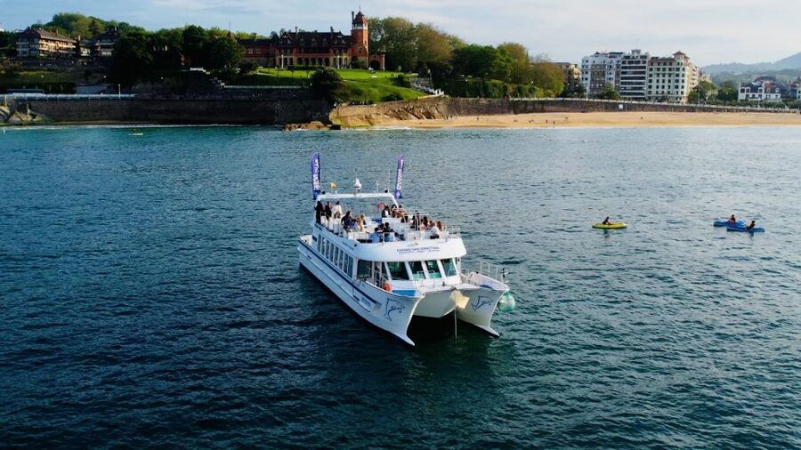 San Sebastian: Sustainable Catamaran Cruise with Audio Guide - Catamarán Ciudad San Sebastián: comfort, bar, and restroom basics